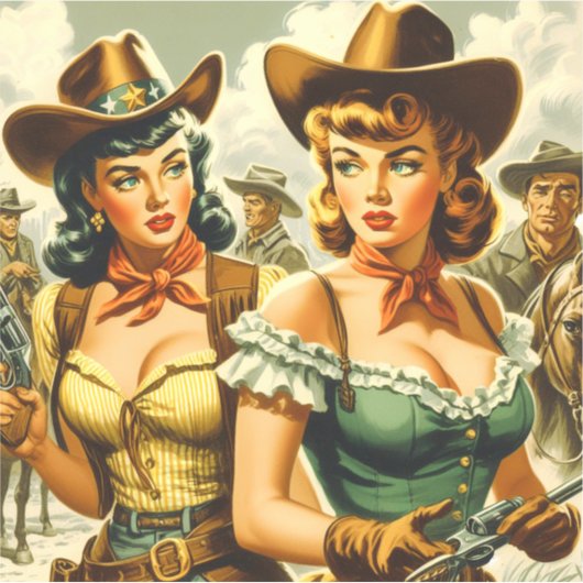  Pin-up Cowgirls Sticker (Voorkant)