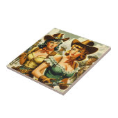  Pin-up Cowgirls Tegeltje (Zijkant)