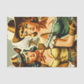  Pin-up Cowgirls Tissuepapier (Voorkant)