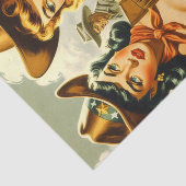  Pin-up Cowgirls Tissuepapier (Detail)