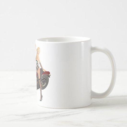 Pin-up fietsmeisjes koffiemok (Rechts)