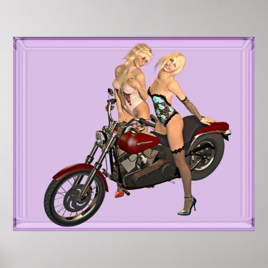 Pin-up fietsmeisjes poster (Voorkant)