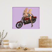Pin-up fietsmeisjes poster (Keuken)
