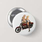 Pin-up fietsmeisjes ronde button 5,7 cm (Voorkant /achterkant)
