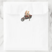 Pin-up fietsmeisjes ronde sticker (Tas)