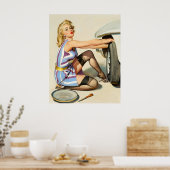 Pin-up Fixing A Car Poster (Keuken)