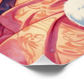 Pin-Up Floral Schattige Paashaas Perfect Poster (Hoek)