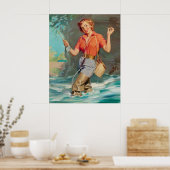Pin-Up Fly Fishing Art Poster (Keuken)