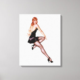 Pin Up Girl #3 @ GarysRetroGarage Canvas Afdruk