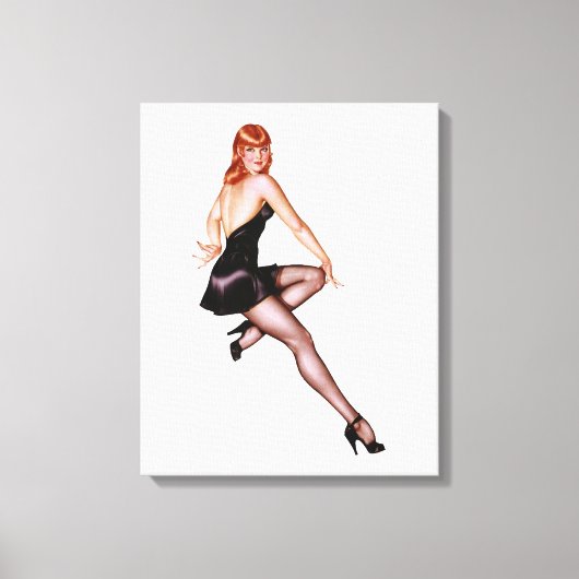 Pin Up Girl #3 @ GarysRetroGarage Canvas Afdruk (Voorkant)
