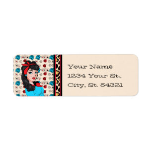 Pin-up Girl-Adresetiketten Etiket