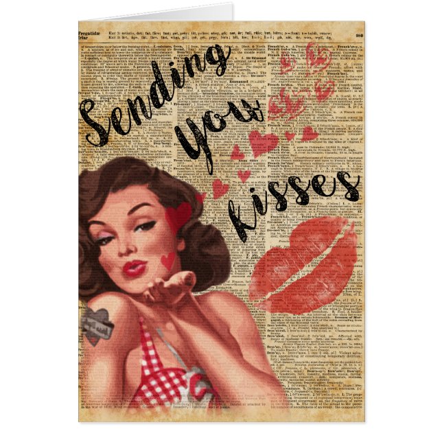 Pin-up Girl  Art zend Kisses met liefde (Voorkant)