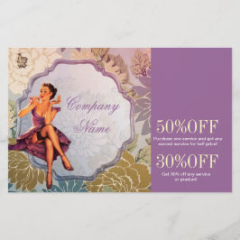 Pin Up Girl Cosmetologe Haar make-up artiest Flyer