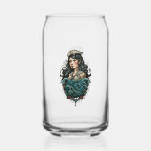 pin up girl glass blikvorm glas (Achterkant)