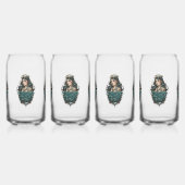 pin up girl gletsjer blikvorm glas (Links)