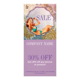 Pin Up Girl Hair Makeup Stylist Tanning Salon Reclamekaart