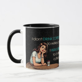 Pin-up Girl - Ik word wakker om koffie te Drinken Mok