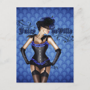 Pin-up Girl Juicy de Ville by Chadin" Briefkaart