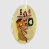 Pin Up Girl Kerstmis door Fireplace Ornament (voorkant)