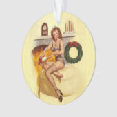 Pin Up Girl Kerstmis door Fireplace Ornament (voorkant)