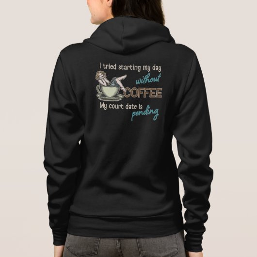 Pin-up Girl Koffieverslaafde Hoodie (Achterkant)