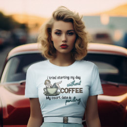 Pin-up Girl Koffieverslaafde T-shirt