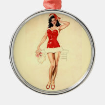 Pin Up Girl met Santa Mask