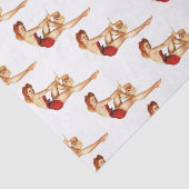 Pin Up Girl met Santa Mask Tissuepapier (Detail)