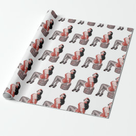 Pin Up Girl op banden Cadeaupapier