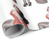 Pin Up Girl op banden Cadeaupapier (Rol Hoek)