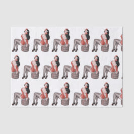 Pin Up Girl op banden Tissuepapier