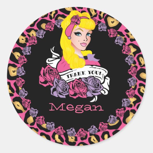 Pin-up Girl, Rock-a-Billy, Dank je Stickers (Voorkant)