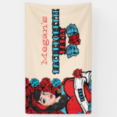 Pin-up Girl, Rock-a-Billy party Banner (Verticaal)