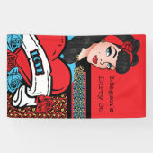 Pin-up Girl, Rock-a-Billy party Spandoek (Horizontaal)