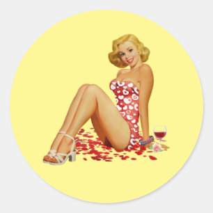 'Pin Up Girl' Schattigee Sticker voor uw laptop