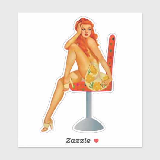 Pin-up Girl Sticker (Vel)