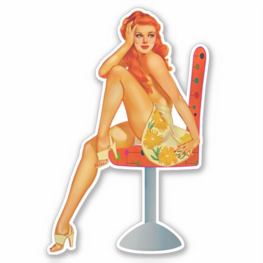 Pin-up Girl Sticker (Voorkant)