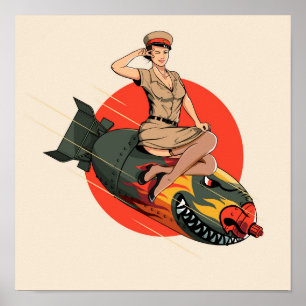 Pin-up Girl uit de Tweede Wereldoorlog Poster