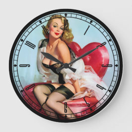 Pin-Up Girl Wall Clock Grote Klok