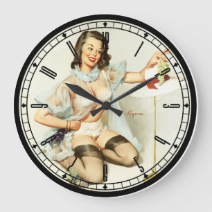 Pin-Up Girl Wall Clock Grote Klok