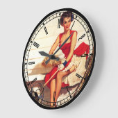 Pin-Up Girl Wall Clock Grote Klok (Hoek)