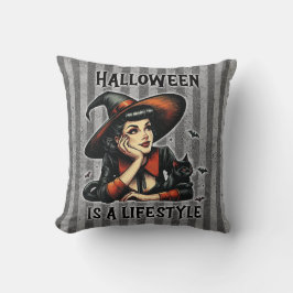 Pin-Up Halloween Witch Tweezijdige Print Kussen
