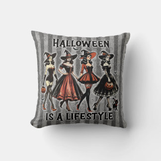 Pin-Up Halloween Witch Tweezijdige Print Kussen