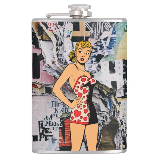 Pin-Up Hart Relatie Fles Heupfles (Voorkant)