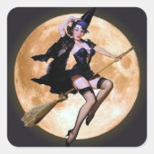 pin-up heks vierkante sticker (Voorkant)