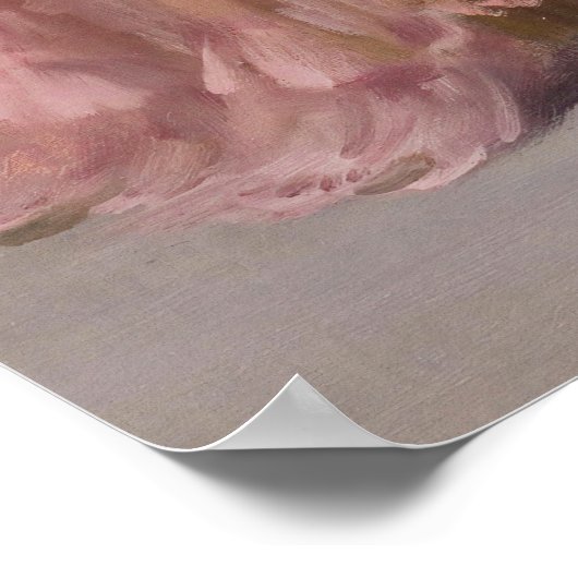 Pin-Up in Roze  Vrouw Kunst Poster (Hoek)