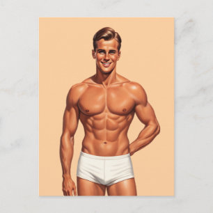 Pin-Up Kracht in Klassieke Illustratie Briefkaart