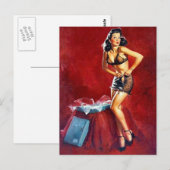 Pin-up krijgen gedrukt briefkaart (Voorkant / Achterkant)