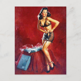 Pin-up krijgen gedrukt briefkaart