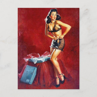Pin-up krijgen gedrukt briefkaart